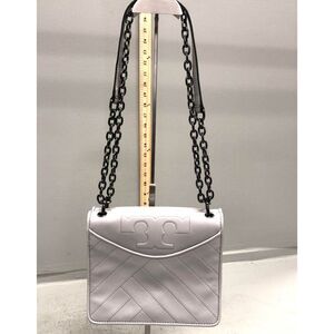 Tory Burch Grey Fleming Matte Small Convertible Shoulder Bag Gunmetal Hardware